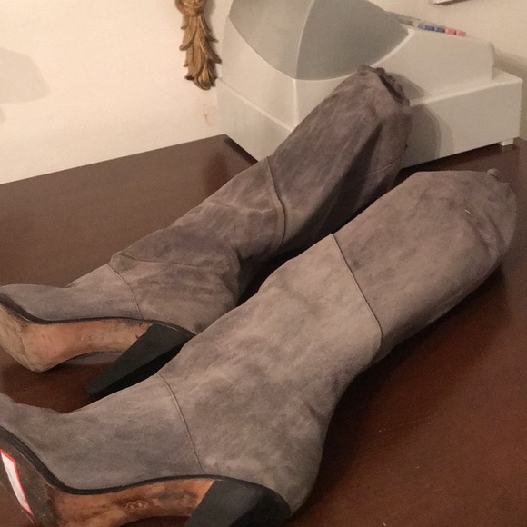 Michael kors gray leather suede over the knee boots with elastic size 10 - Picture 3 of 4